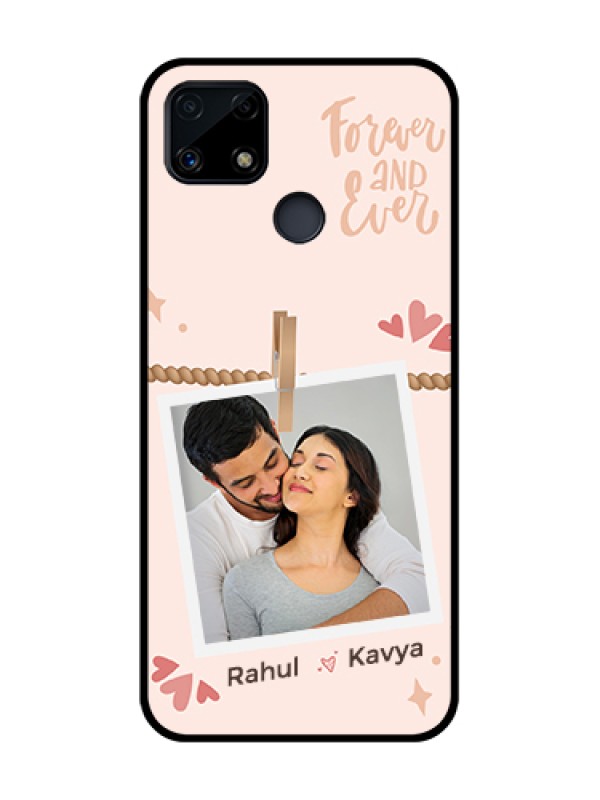 Custom Narzo 20 Custom Glass Phone Case - Forever and ever love Design