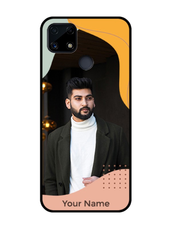 Custom Narzo 20 Personalized Glass Phone Case - Tri-coloured overlay design