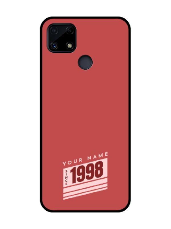 Custom Narzo 20 Custom Glass Phone Case - Red custom year of birth Design