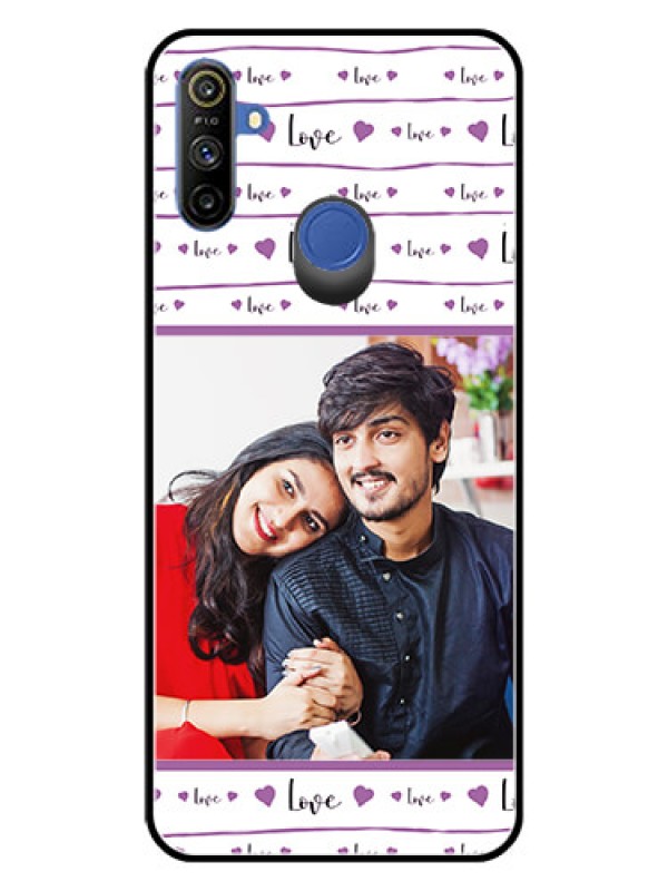 Custom Narzo 20A Custom Glass Mobile Case  - Couples Heart Design