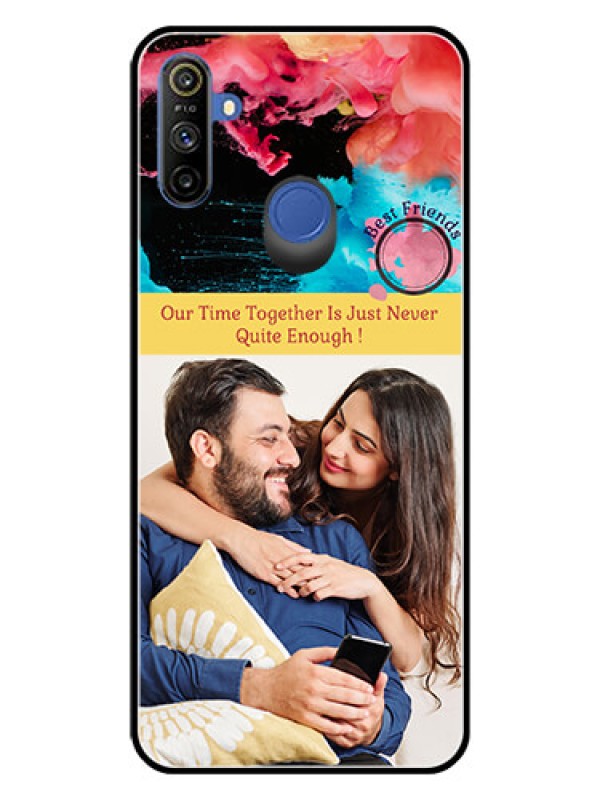 Custom Narzo 20A Custom Glass Mobile Case  - Quote with Acrylic Painting Design
