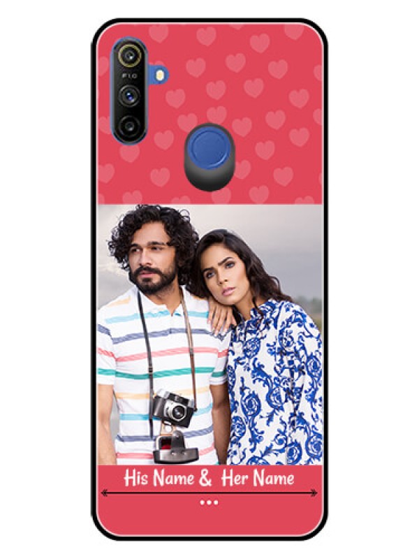 Custom Narzo 20A Photo Printing on Glass Case  - Simple Love Design