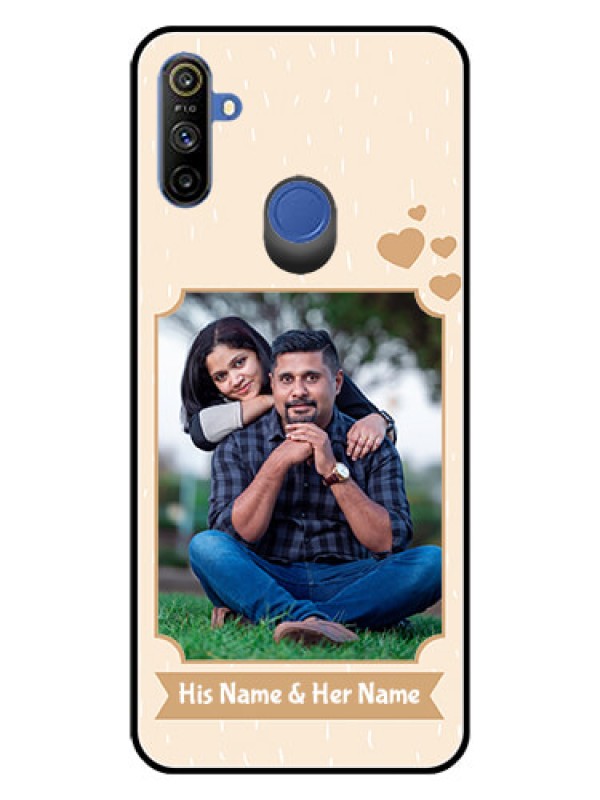 Custom Narzo 20A Custom Glass Phone Case  - with confetti love design 