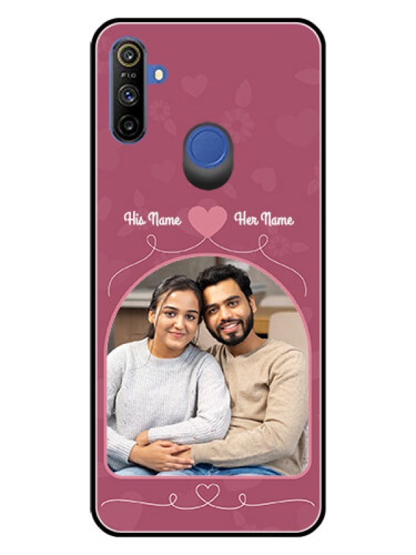 Custom Narzo 20A Photo Printing on Glass Case  - Love Floral Design