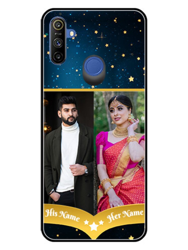 Custom Narzo 20A Custom Glass Phone Case  - Galaxy Stars Backdrop Design