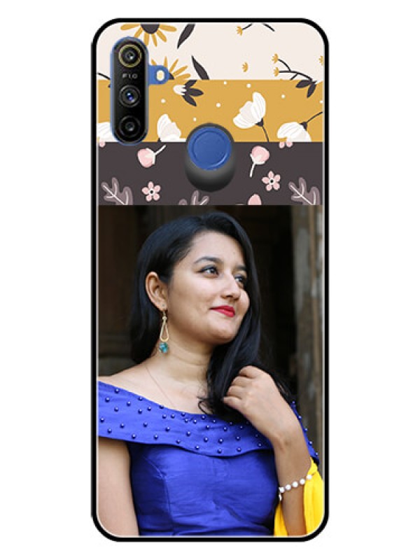 Custom Narzo 20A Custom Glass Phone Case  - Stylish Floral Design