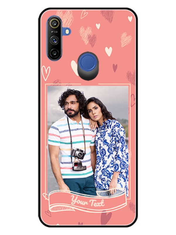 Custom Narzo 20A Custom Glass Phone Case  - Love doodle art Design