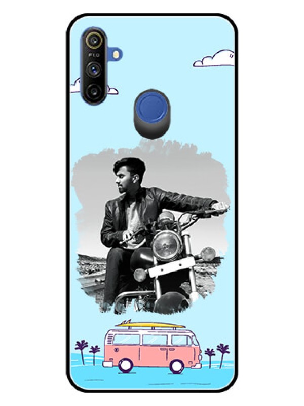 Custom Narzo 20A Photo Printing on Glass Case  - Travel & Adventure Design