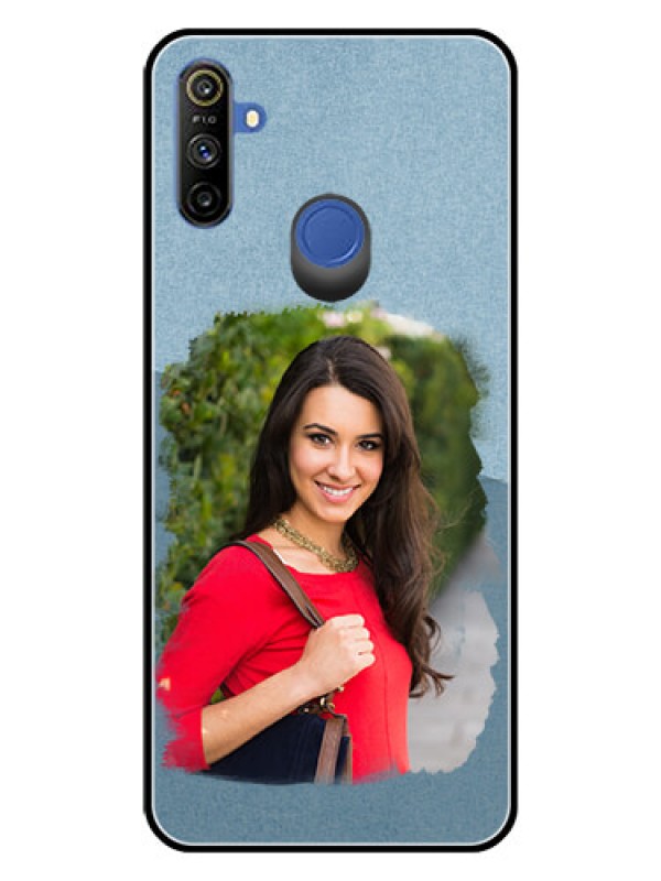 Custom Narzo 20A Custom Glass Mobile Case  - Grunge Line Art Design