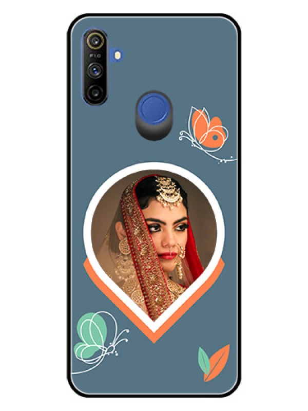 Custom Narzo 20A Custom Glass Mobile Case - Droplet Butterflies Design