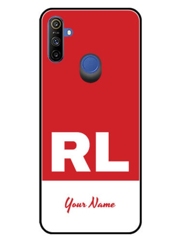 Custom Narzo 20A Personalized Glass Phone Case - dual tone custom text Design