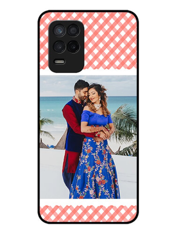 Custom Realme Narzo 30 5G Personalized Glass Phone Case - Pink Pattern Design