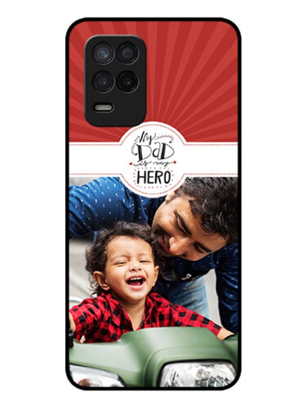 Custom Realme Narzo 30 5G Photo Printing on Glass Case - My Dad Hero Design