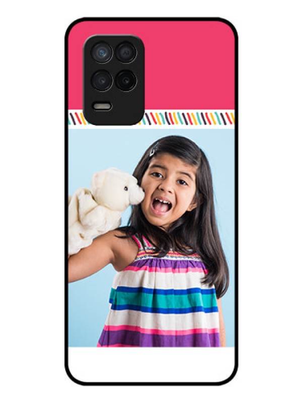Custom Realme Narzo 30 5G Personalized Glass Phone Case - Line art design