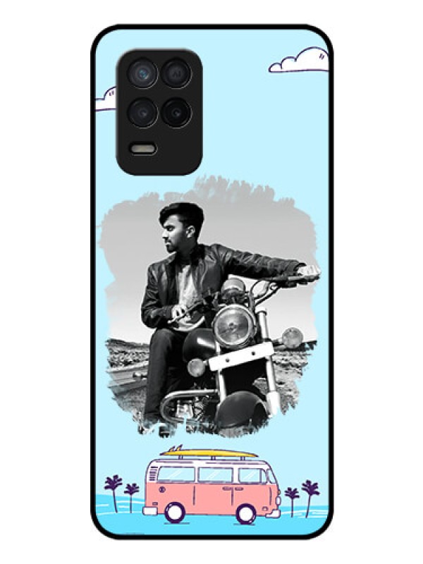 Custom Realme Narzo 30 5G Photo Printing on Glass Case - Travel & Adventure Design