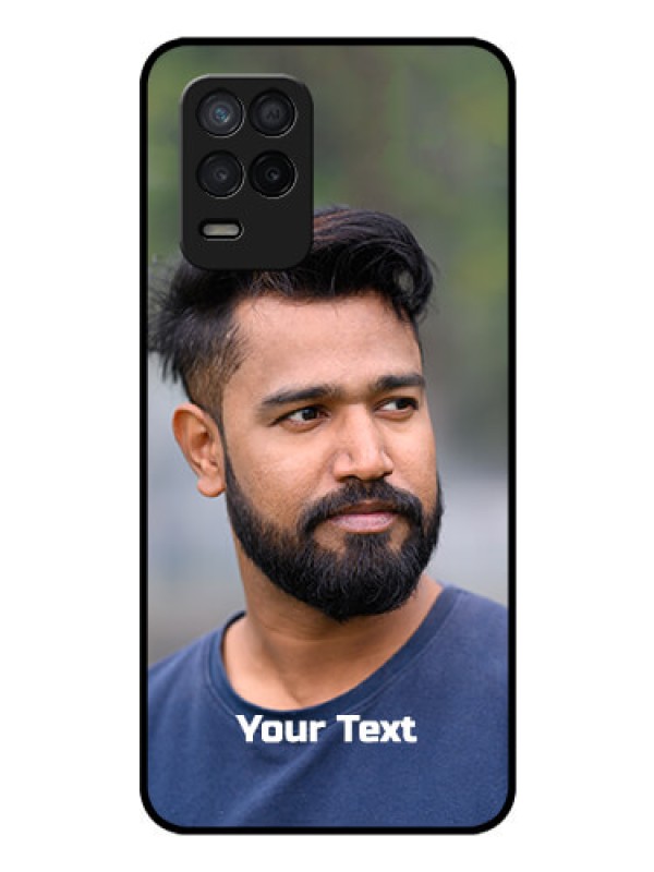 Custom Realme Narzo 30 5G Glass Mobile Cover: Photo with Text