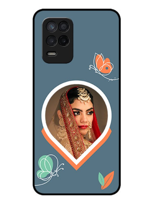 Custom Narzo 30 5G Custom Glass Mobile Case - Droplet Butterflies Design