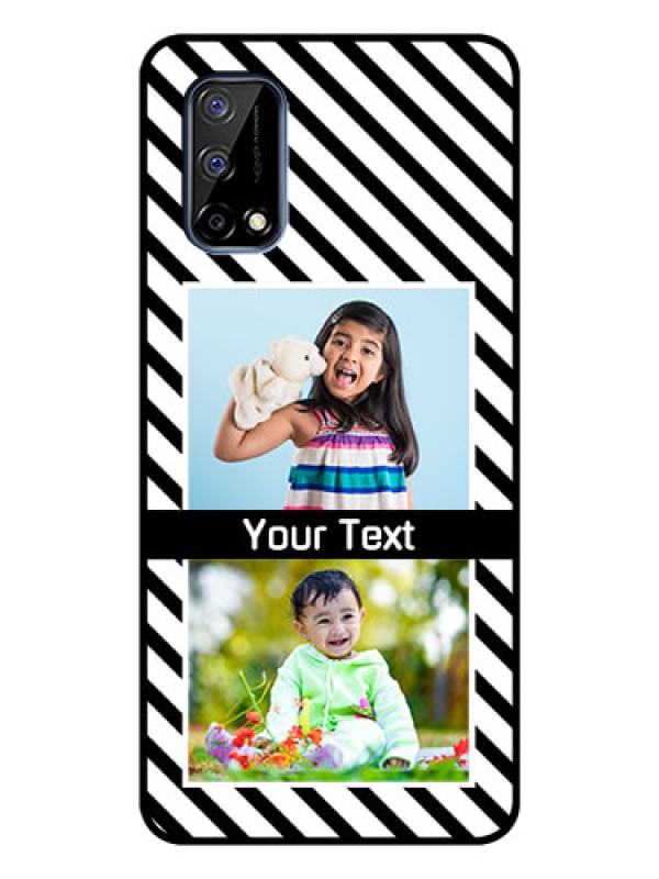 Custom Realme Narzo 30 Pro 5G Photo Printing on Glass Case - Black And White Stripes Design