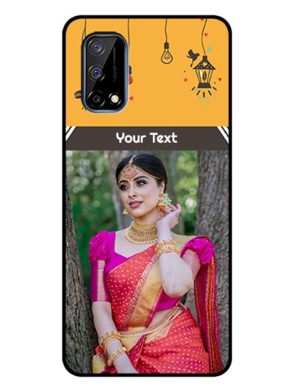 Custom Realme Narzo 30 Pro 5G Custom Glass Mobile Case - with Family Picture and Icons 