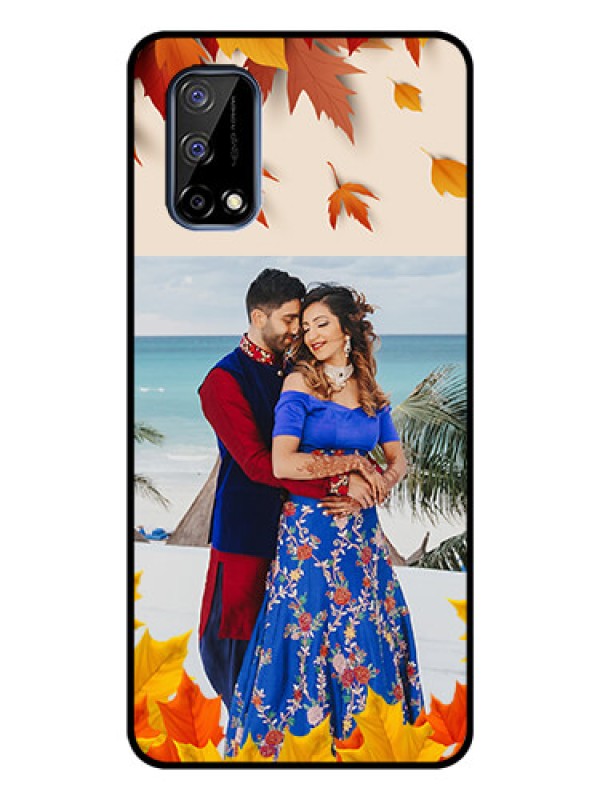 Custom Realme Narzo 30 Pro 5G Photo Printing on Glass Case - Autumn Maple Leaves Design