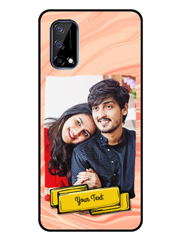 Custom Realme Narzo 30 Pro 5G Personalized Glass Phone Case - Marble Texture Design