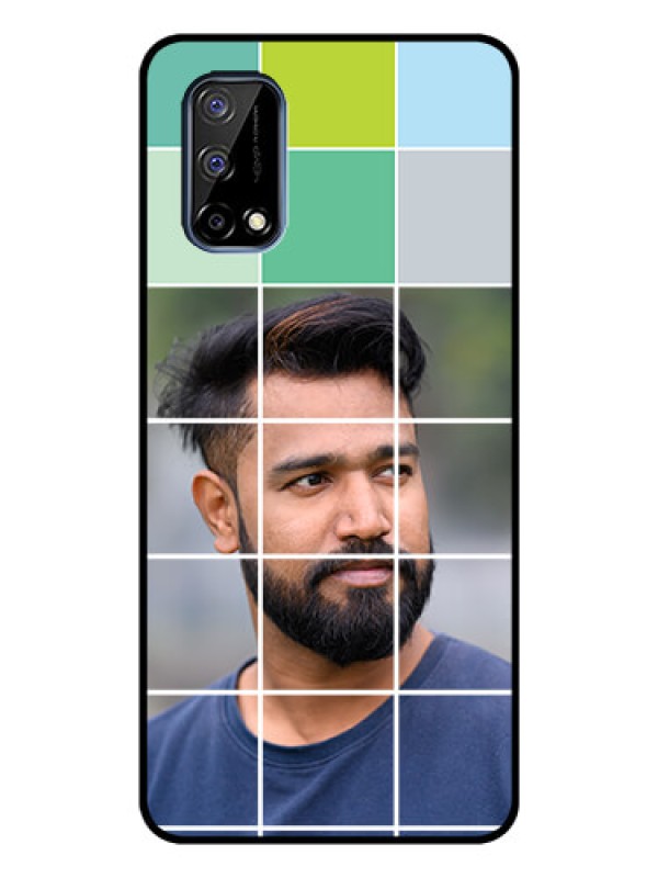 Custom Realme Narzo 30 Pro 5G Photo Printing on Glass Case - with white box pattern 