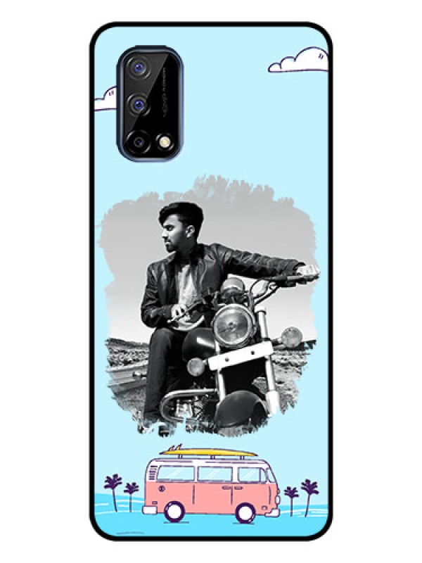 Custom Realme Narzo 30 Pro 5G Photo Printing on Glass Case - Travel & Adventure Design