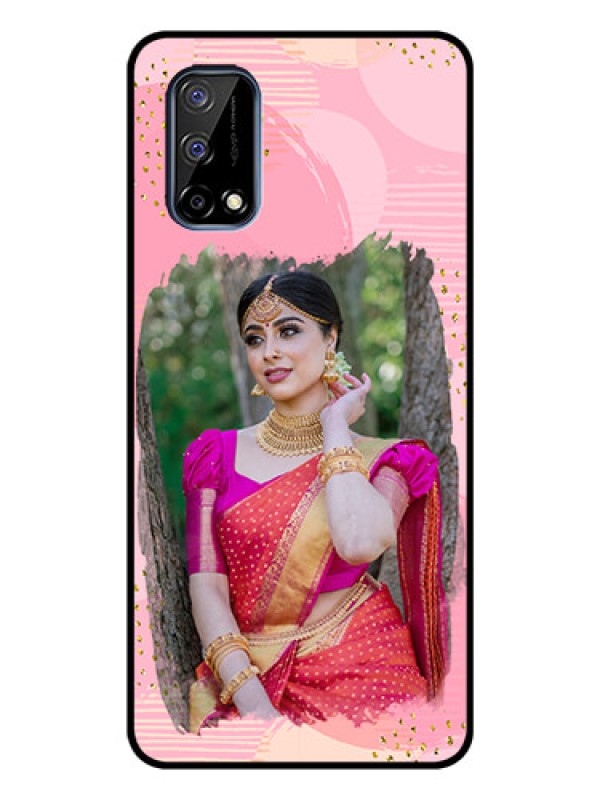 Custom Realme Narzo 30 Pro 5G Personalized Glass Phone Case - Gold Glitter Splash Design