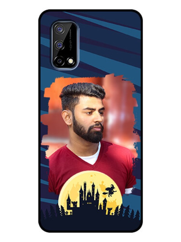 Custom Realme Narzo 30 Pro 5G Photo Printing on Glass Case - Halloween Witch Design 