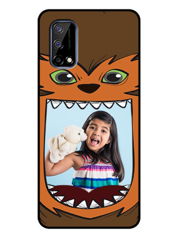 Custom Realme Narzo 30 Pro 5G Photo Printing on Glass Case - Owl Monster Back Case Design