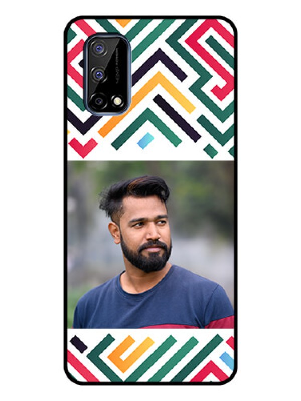Custom Narzo 30 Pro 5G Personalized Glass Phone Case - Colorful Maze Pattern Design