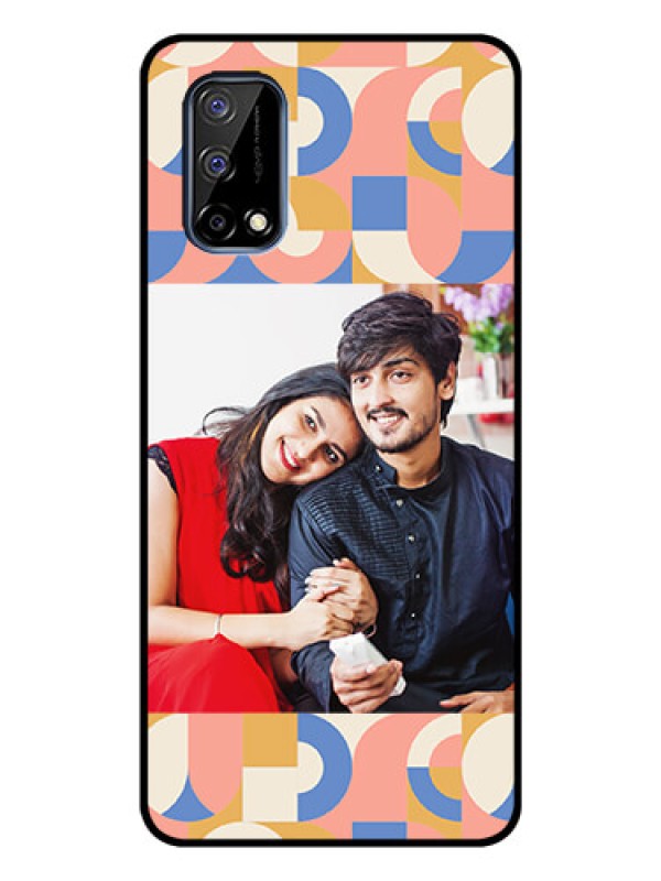 Custom Narzo 30 Pro 5G Photo Printing on Glass Case - Semi-circle Maze Pattern Design