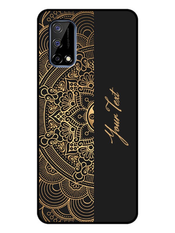 Custom Narzo 30 Pro 5G Photo Printing on Glass Case - Mandala art with custom text Design