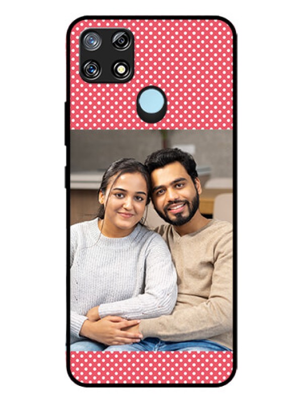 Custom Narzo 30A Custom Glass Phone Case  - White Dotted Design