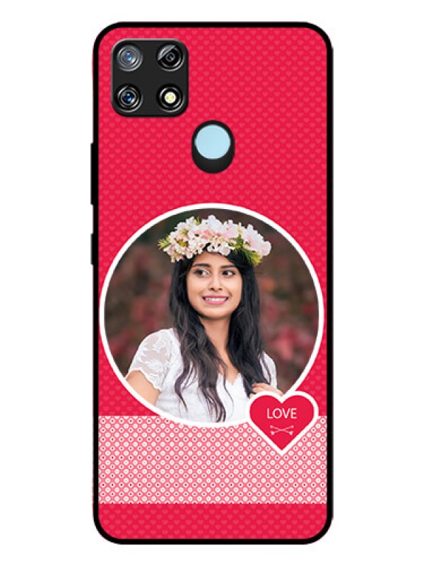Custom Narzo 30A Personalised Glass Phone Case  - Pink Pattern Design