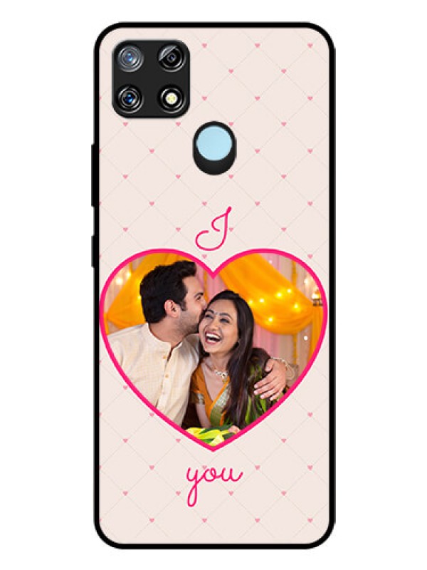 Custom Narzo 30A Custom Glass Mobile Case  - Heart Shape Design