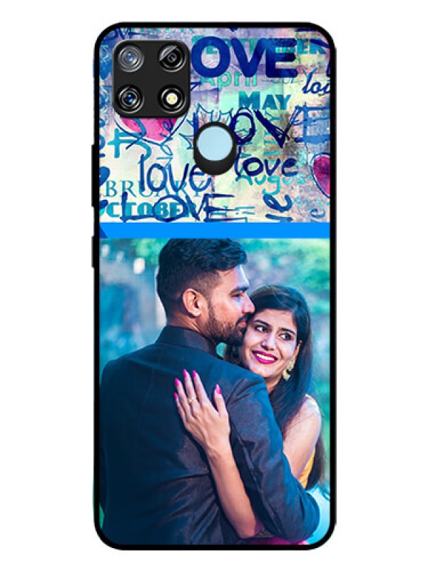 Custom Narzo 30A Custom Glass Mobile Case  - Colorful Love Design