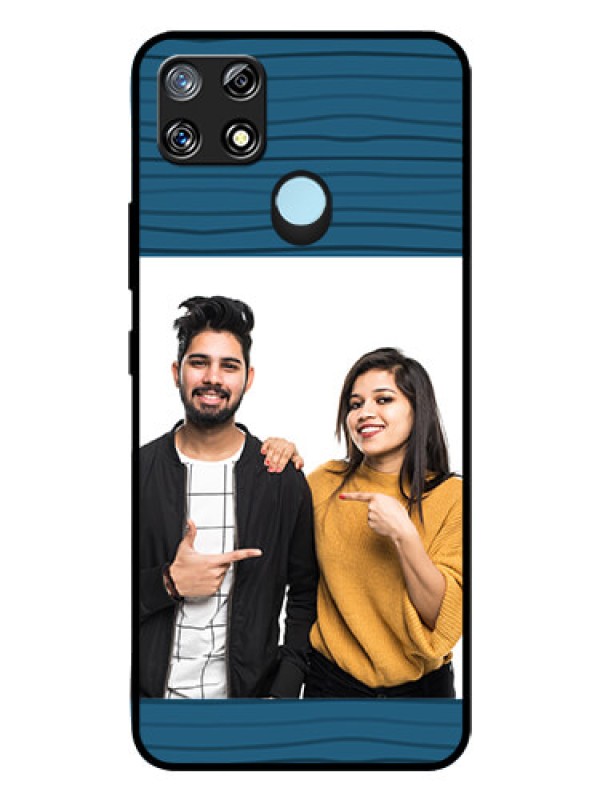 Custom Narzo 30A Custom Glass Phone Case  - Blue Pattern Cover Design