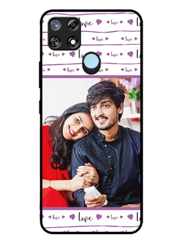 Custom Narzo 30A Custom Glass Mobile Case  - Couples Heart Design