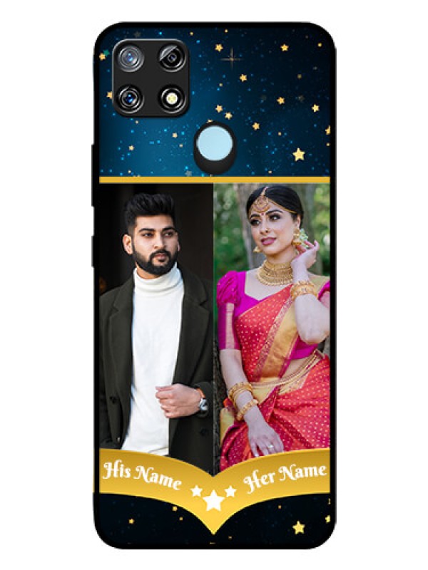 Custom Narzo 30A Custom Glass Phone Case  - Galaxy Stars Backdrop Design