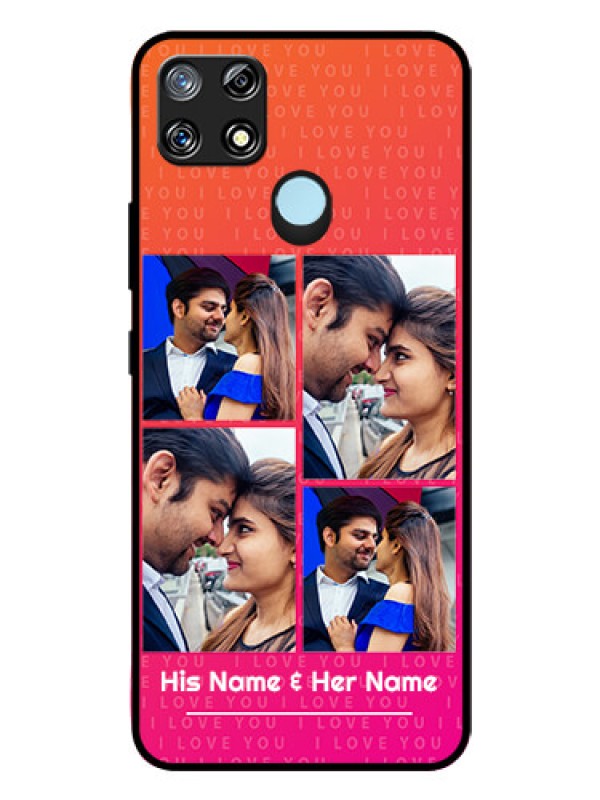 Custom Narzo 30A Custom Glass Phone Case  - I Love You Pink Design