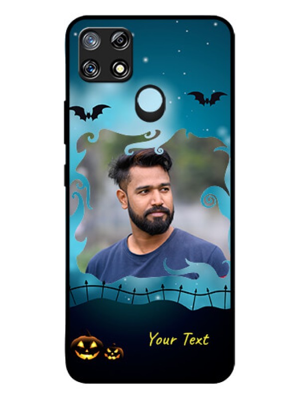 Custom Narzo 30A Custom Glass Phone Case  - Halloween frame design