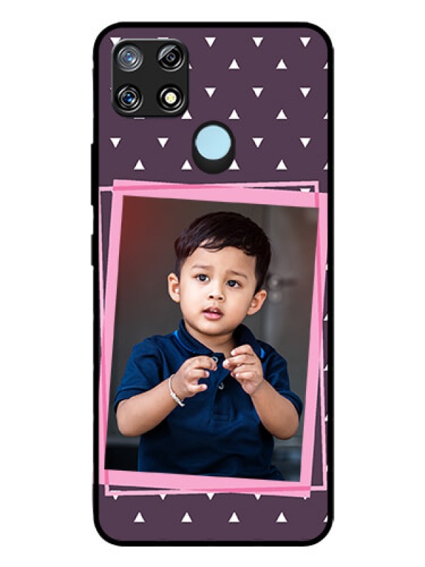 Custom Narzo 30A Custom Glass Mobile Case  - Triangle Pattern Dotted Design