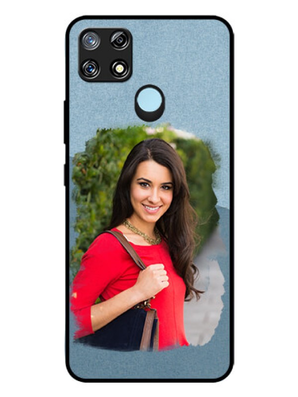 Custom Narzo 30A Custom Glass Mobile Case  - Grunge Line Art Design