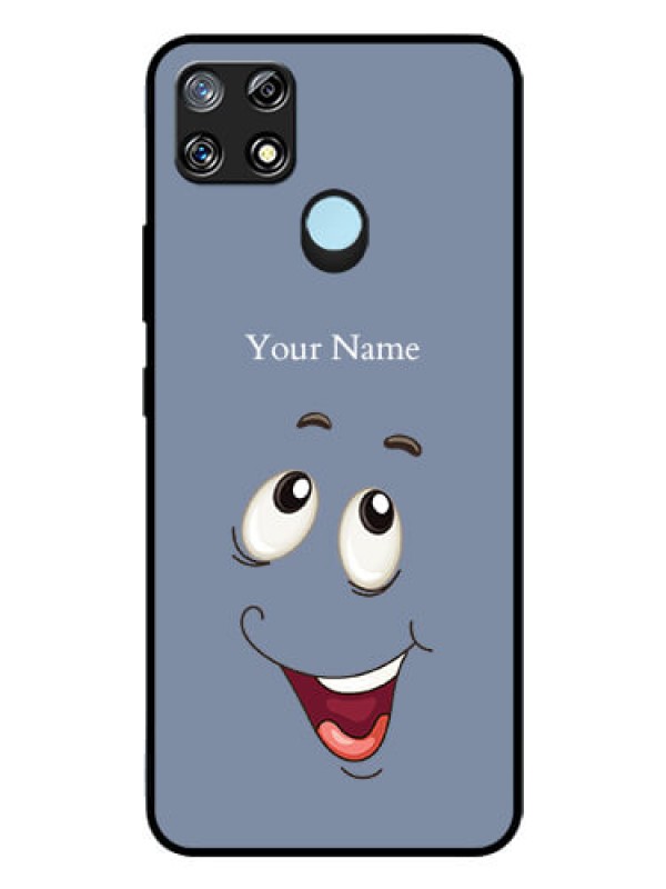 Custom Narzo 30A Photo Printing on Glass Case - Laughing Cartoon Face Design