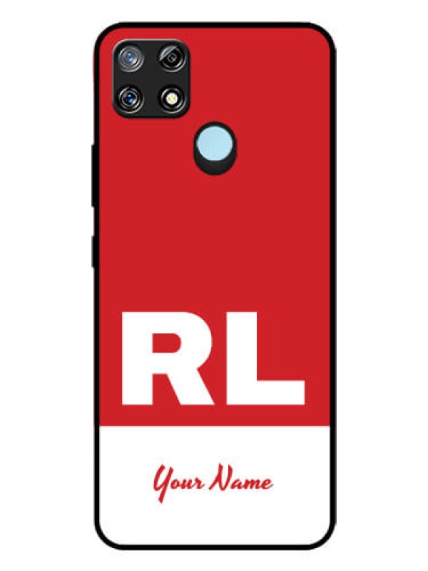 Custom Narzo 30A Personalized Glass Phone Case - dual tone custom text Design
