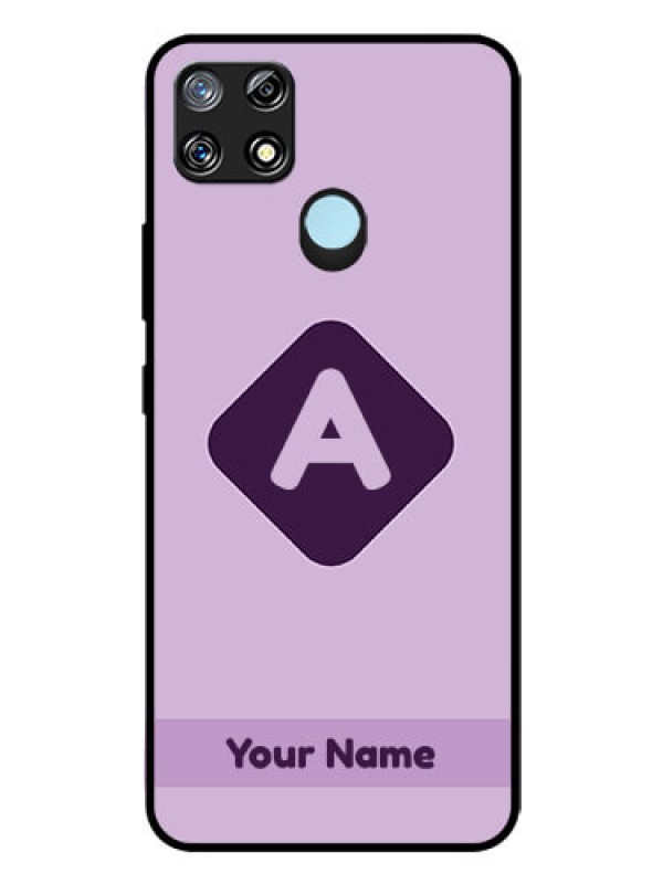 Custom Narzo 30A Custom Glass Mobile Case - Custom Letter in curved badge Design
