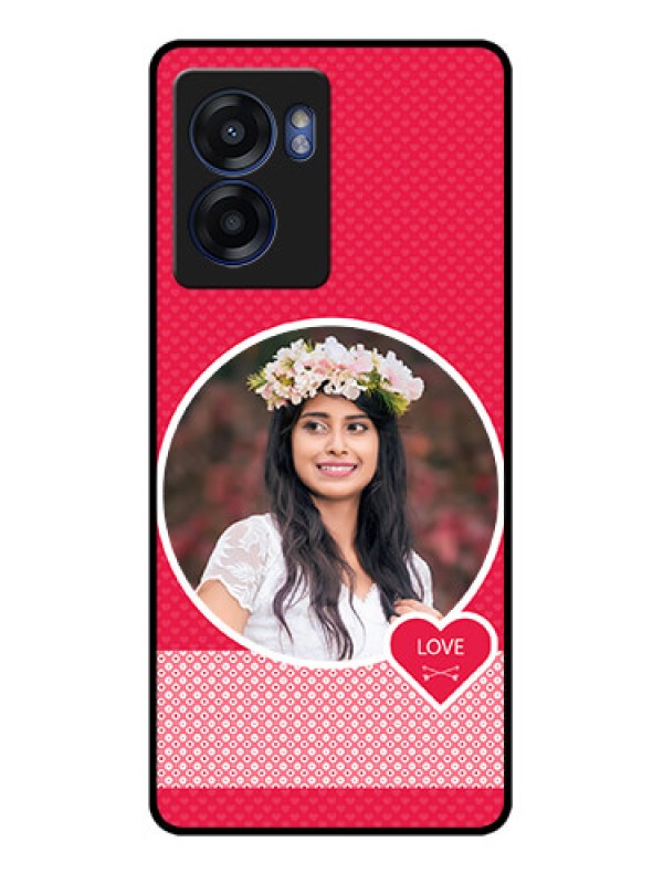 Custom Realme Narzo 50 5G Personalised Glass Phone Case - Pink Pattern Design