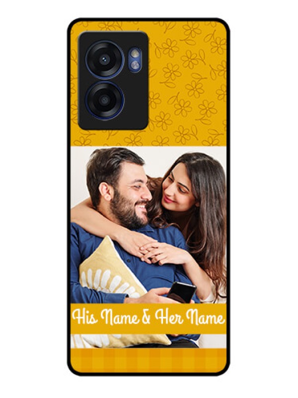 Custom Realme Narzo 50 5G Custom Glass Mobile Case - Yellow Floral Design