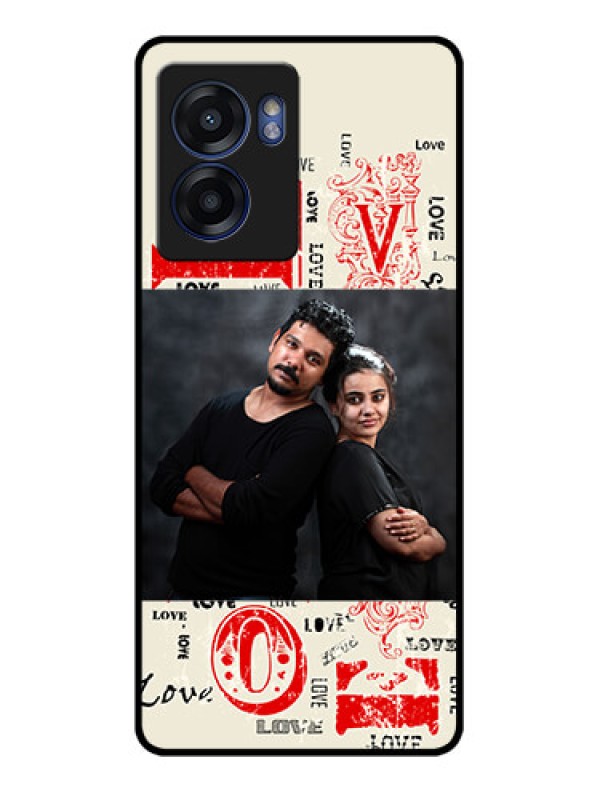 Custom Realme Narzo 50 5G Photo Printing on Glass Case - Trendy Love Design Case
